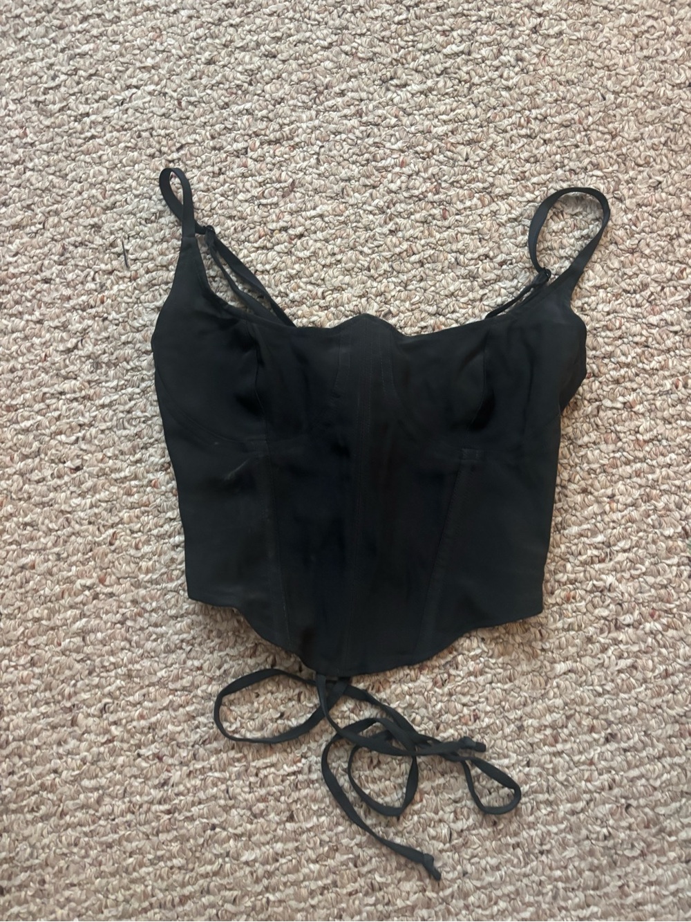 Urban Outfitters Black Corset-Style Lace-Trim Camisole